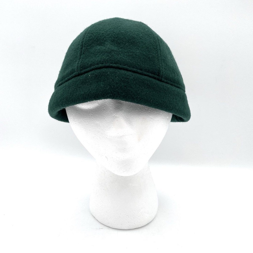 Vintage J.Crew Green Wool Cloche Hat Women's L/XL Wool Made in USA Winter Cap